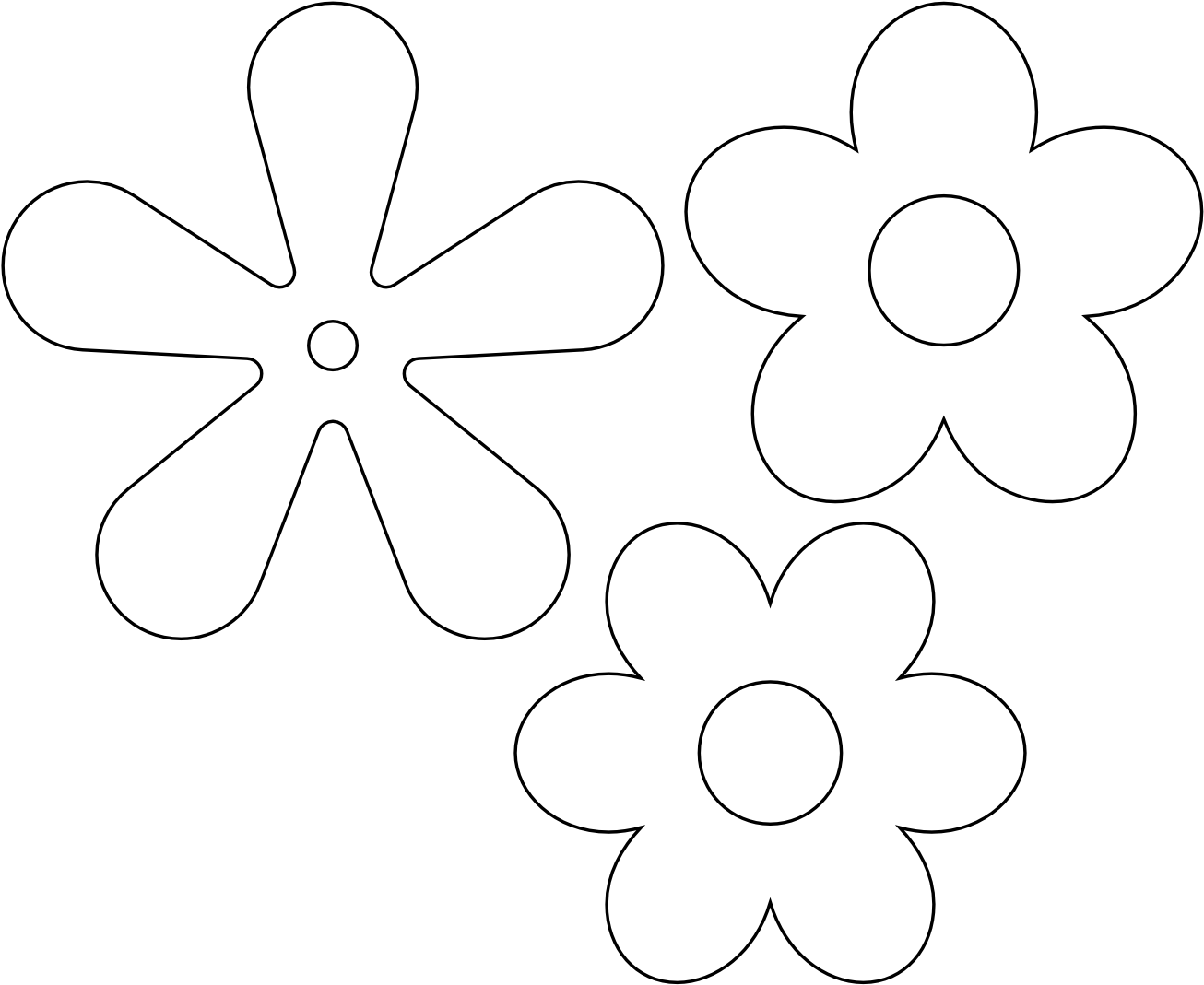 5 Petal Flower Clipart - Five Petal Flower Icon - (1331x1087) Png Clipart Download