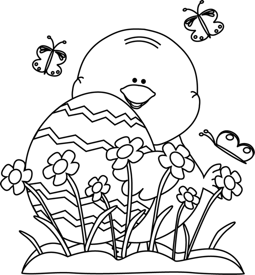 Perfect Flowers Clipart Black And White Position Wedding - Easter Black And White Clipart (511x550)