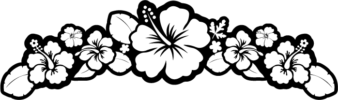 White Flower Clipart Luau - Flowers Clipart Black And White (698x207)
