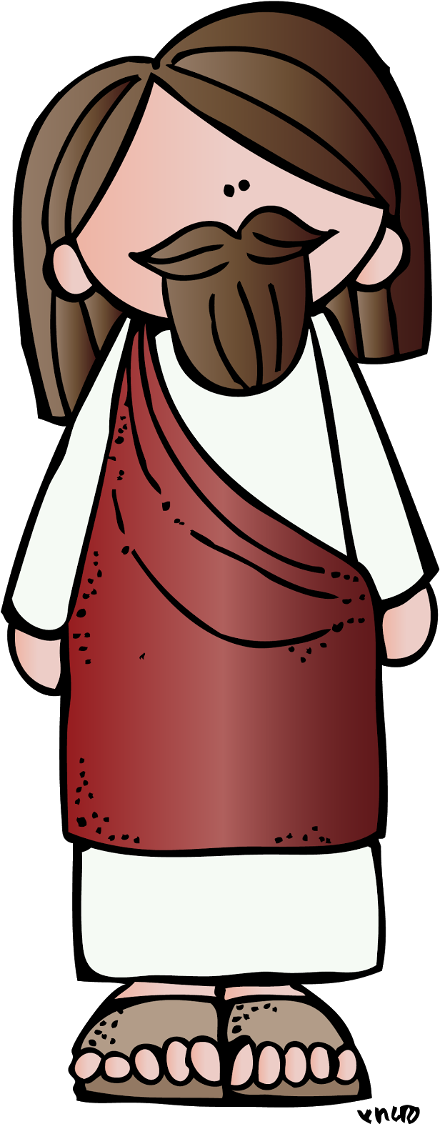 Jesus Bible Clipart - Melonheadz Jesus Clipart (634x1600)