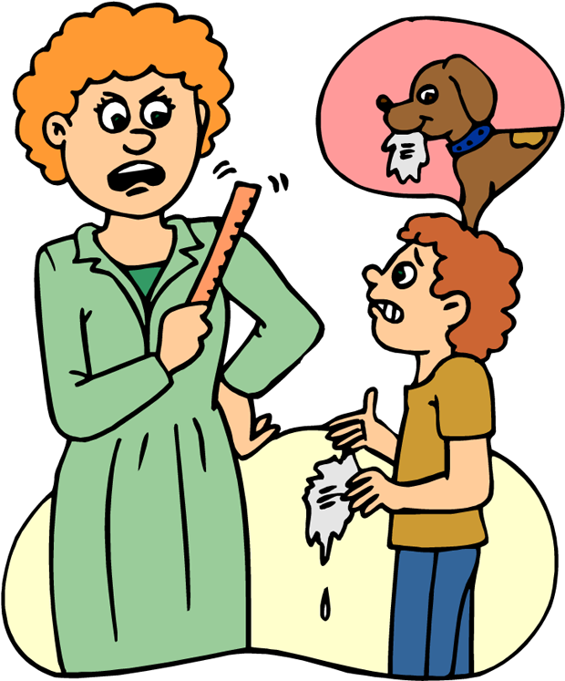 Dog Eating Homework Clipart - My Dog Ate My Homework Clipart (638x750)