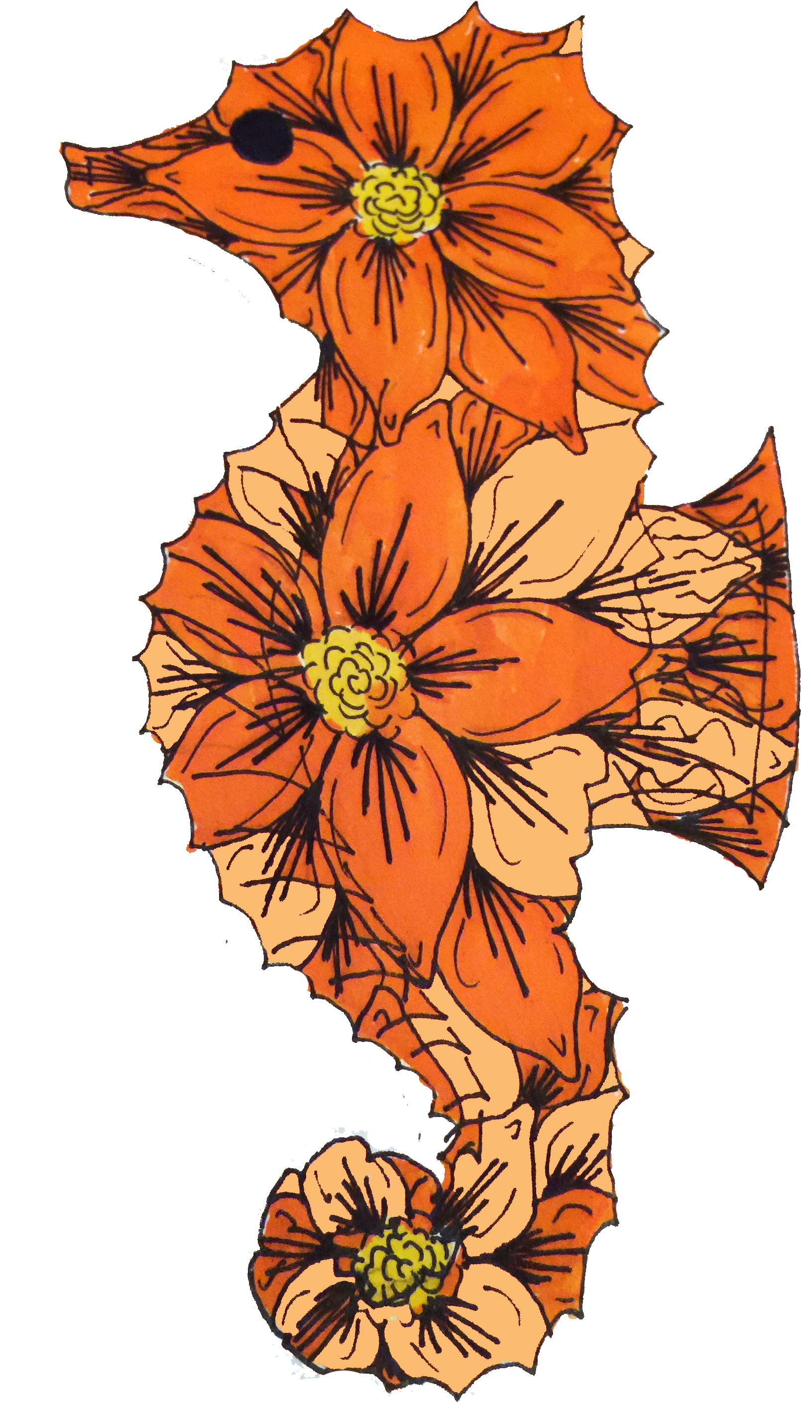 Seahorse - Orange Lily (1826x3147)