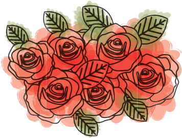 Watercolor Drawing Of Roses Bouquet Decorative Design - Drawing (550x550)
