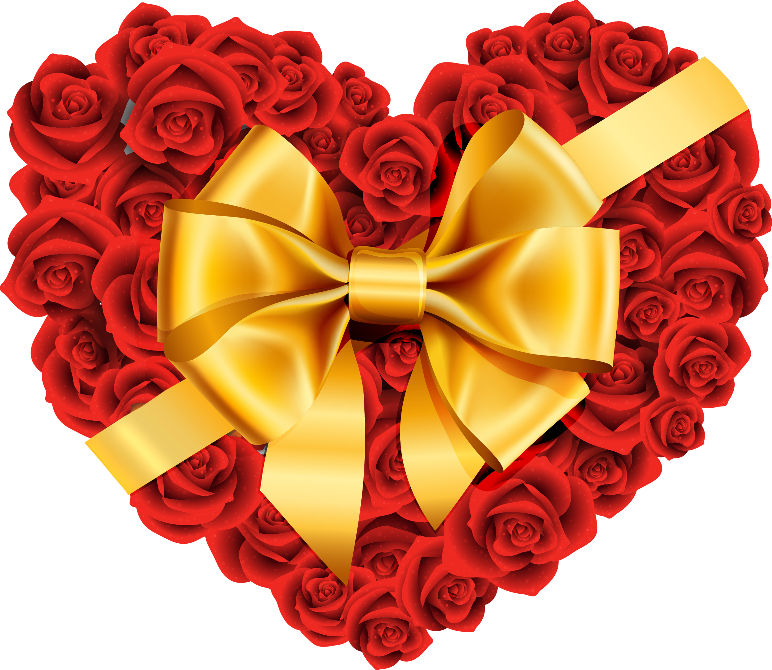 Heart Flowers Clip Art - Rose And Heart Png (2500x2169)