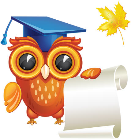 Crafts - Owl With Diploma Png (477x500)