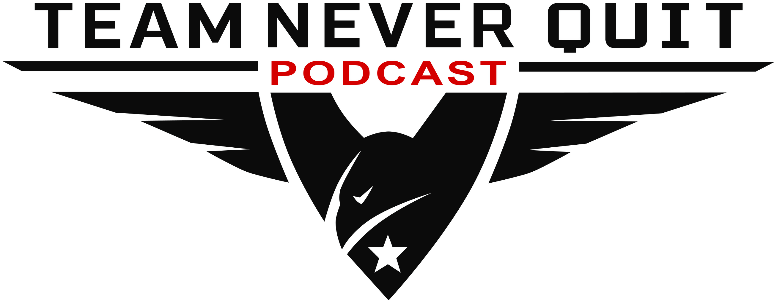 Logo Dark With Red V1 2700x1111px@300dpi - Team Never Quit Logo (2700x1111)