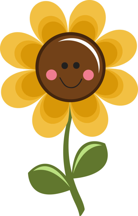 ‿✿⁀flᎧᏇers‿✿⁀ - Cute Smile Flower Clipart (574x900)