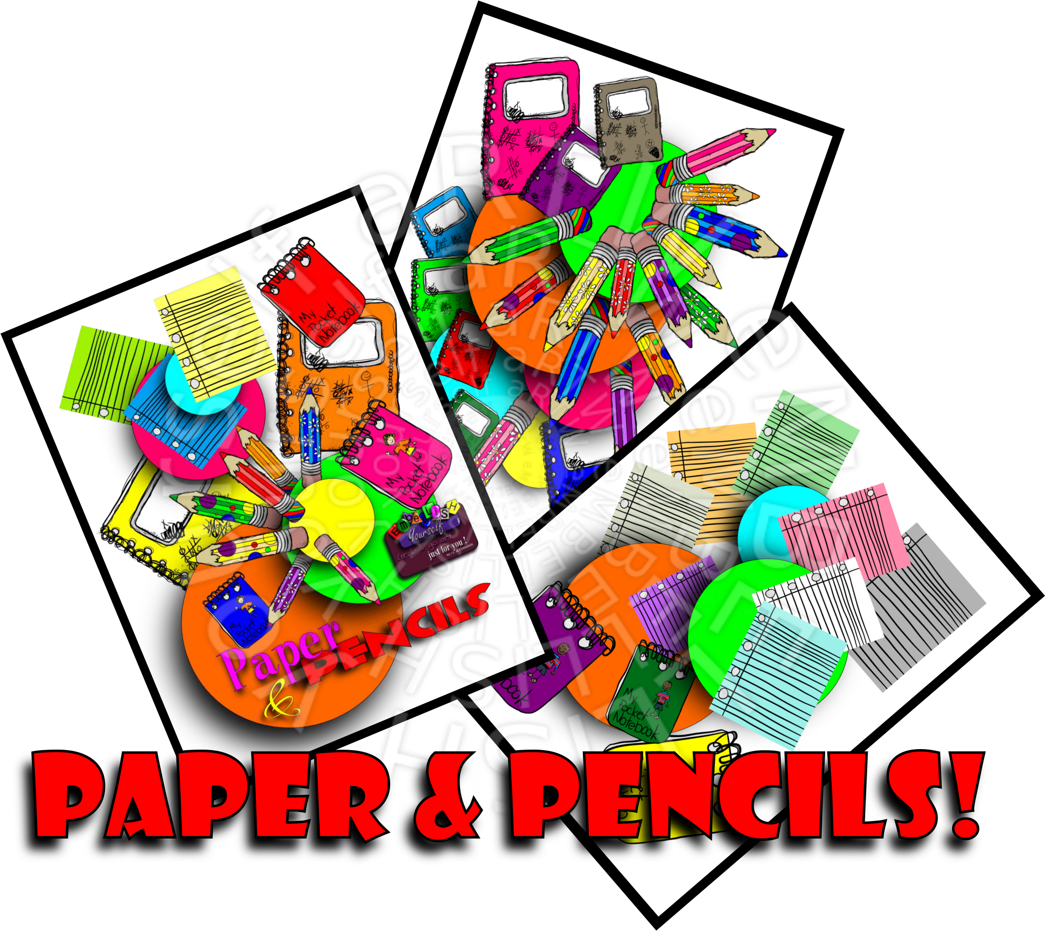 Great School Supplies Graphics Created By Rz Alexander, - Graphic Design (2091x1871)