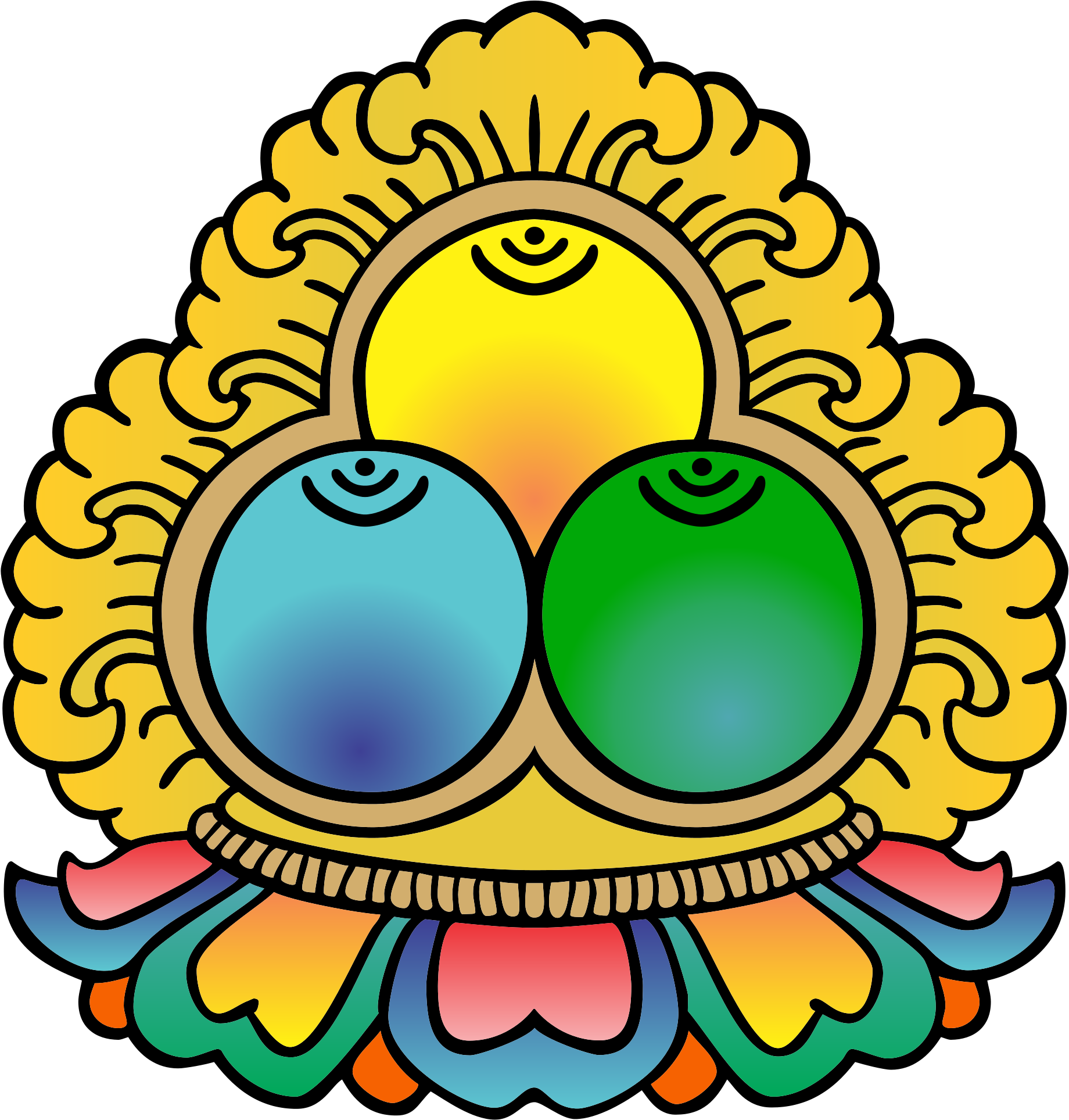 The Third King Jigme Dorji Wangchuck And In Celebrating - Three Jewels Of Buddhism (2000x2089)