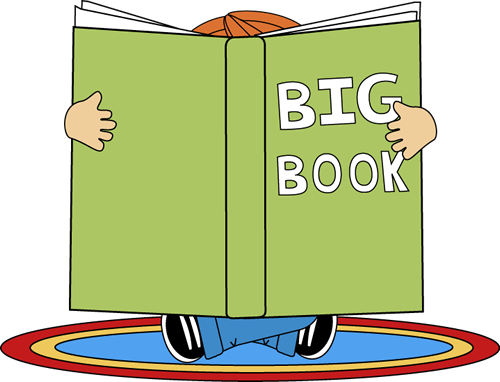 Kid Reading A Big Book Clip Art - Big Book Center Clipart (500x382)