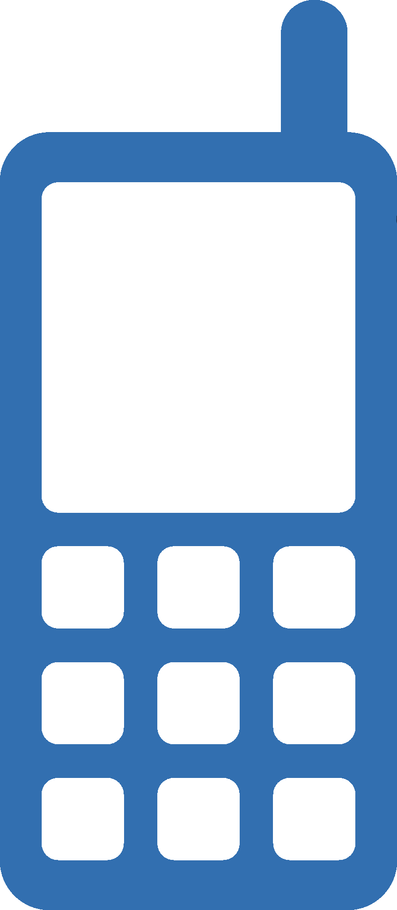 Contact Us - Mobile Icon Png Blue (800x1833)