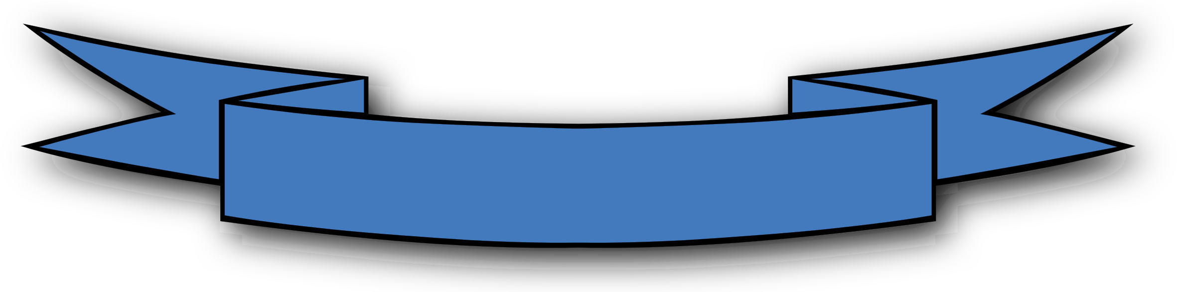 Blue Clipart Ribbon Banner Image - Pink Ribbon Banner Clipart (2400x619)