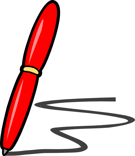 Red Pen Clipart - Red Pen Clipart (516x597)