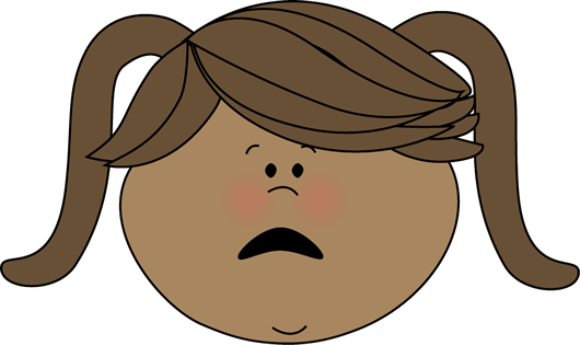 Scared Face Little Girl - Happy Girl Face Cartoon (530x315)