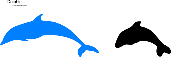 Dolphin Clipart Blue (600x201)