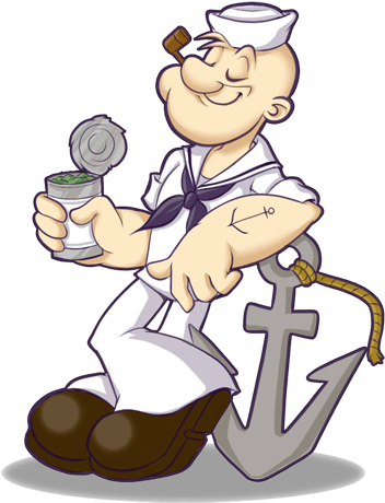 Popeye Olivia Palito, Arte Com Desenhos Animados, Personagens - Popeye (400x517)