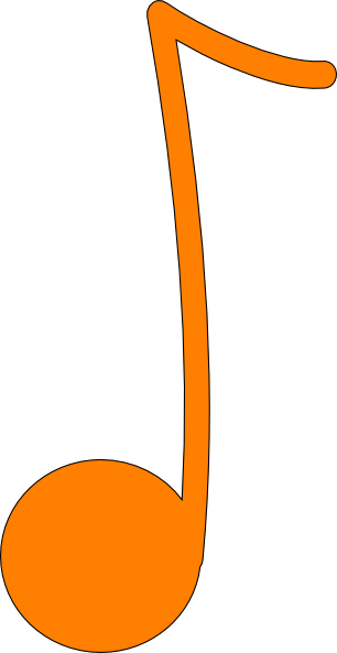 Orange Quaver Note Clip Art - Orange Quarter Note Png (306x593)