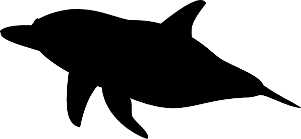 Dolphin Silhouette Transparent Background (600x277)