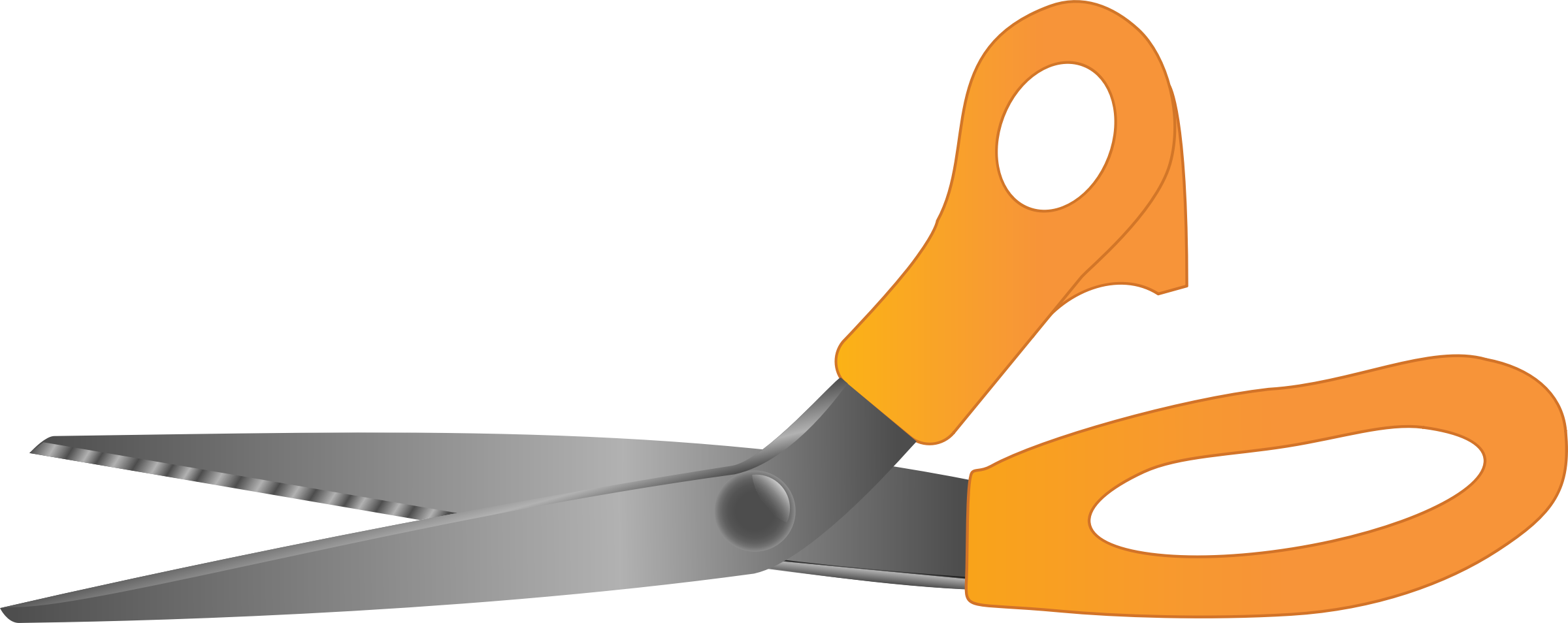Illustration Of A Pair Of Scissors - Scissor Png (2400x954)