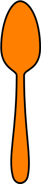 Orange Spoon, Oulined Clip Art At Clker - Cartoon Pictures Of Spoon (252x598)