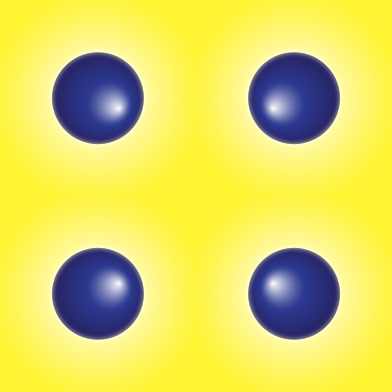 3d Blue Polka Dots On Yellow Background Fabric - Fractal Art (800x800)