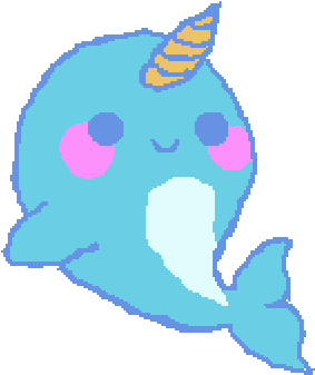 Narwhal Clipart Pixel Art - Rainbow Dash (400x400)