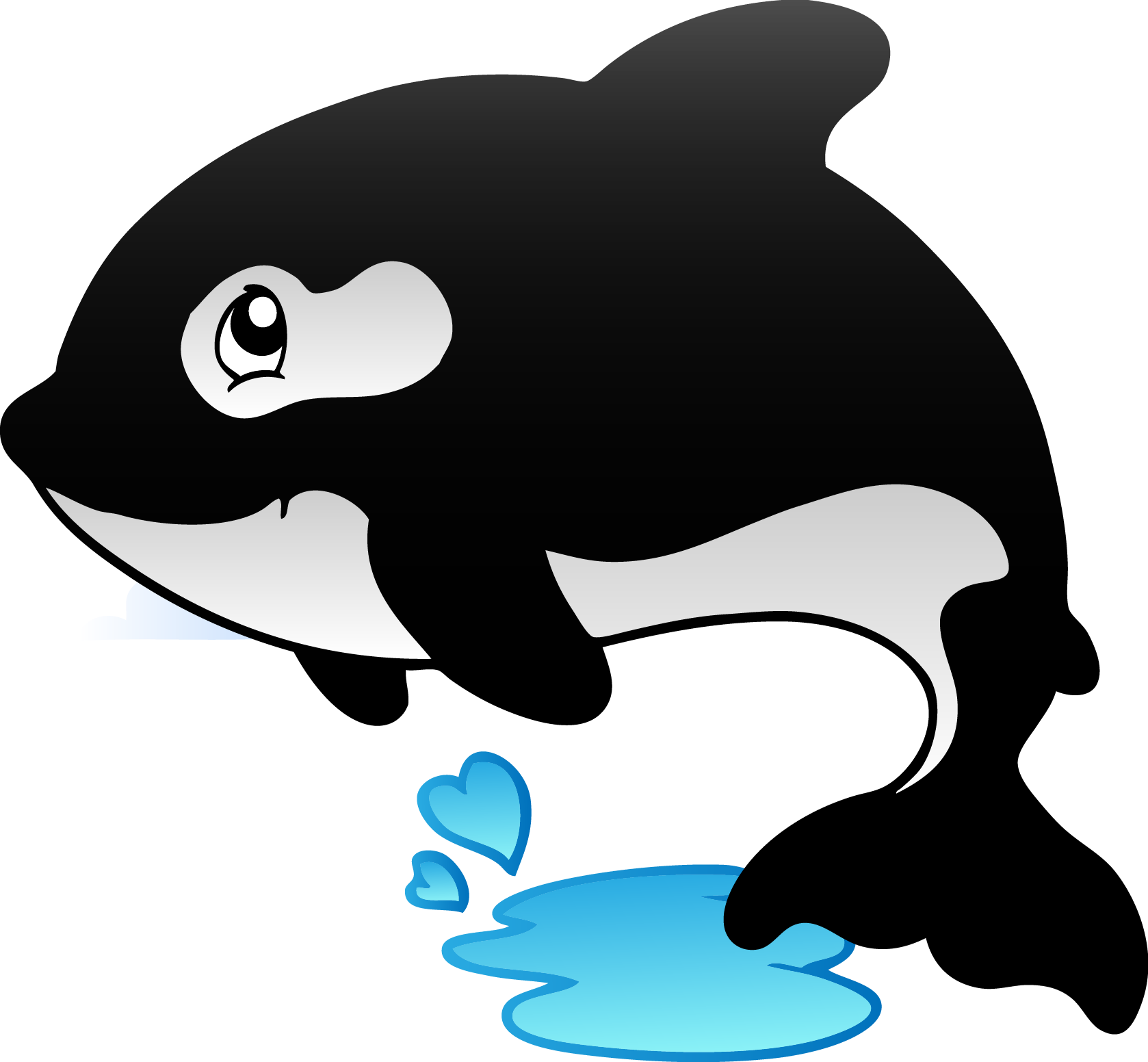 Killer Whale Birthday Cake Balloon - Cute Fish Clipart (1678x1552)