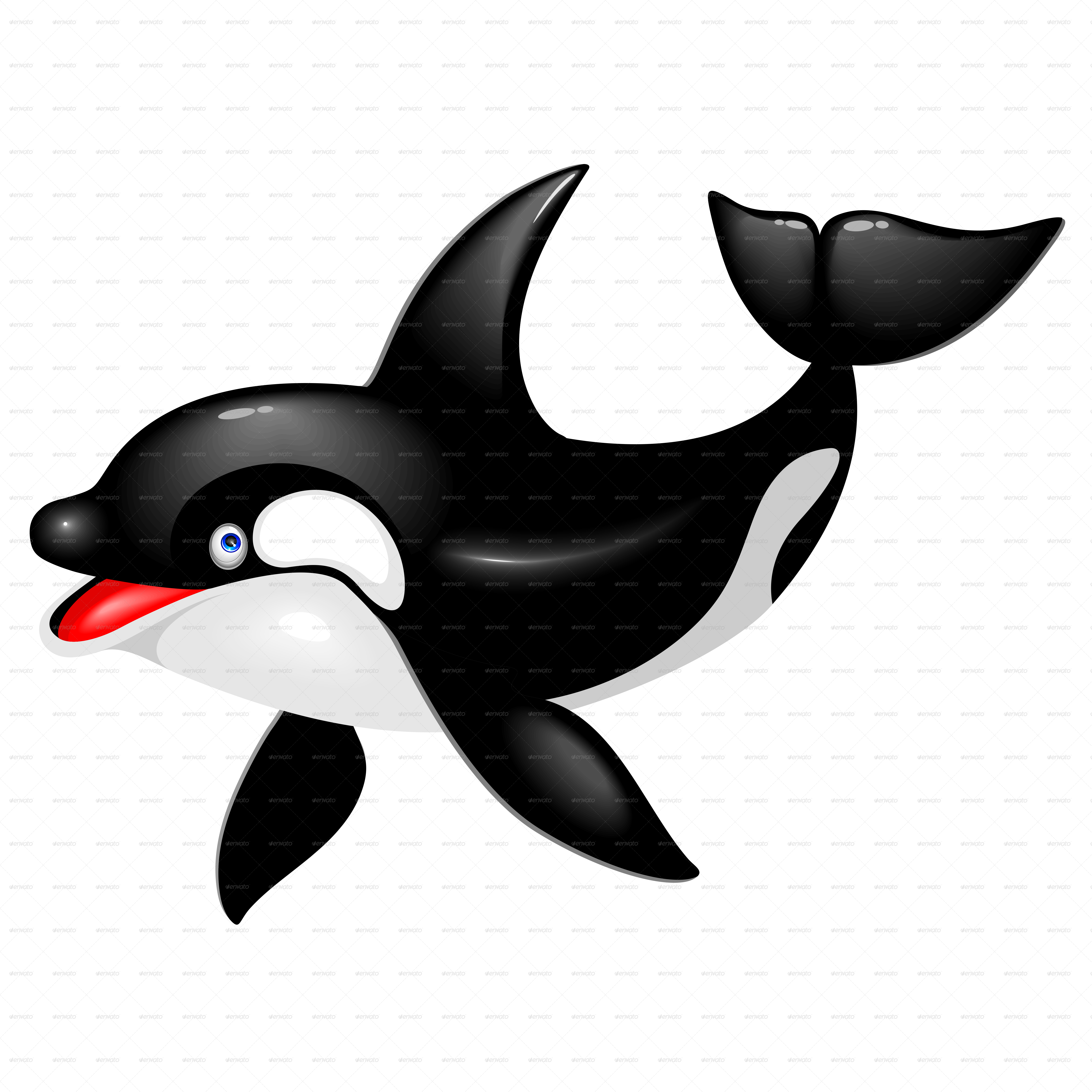 Whale Clipart Baby Killer - Cartoon Baby Killer Whale (5000x5000)