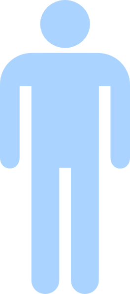 Light Blue Man Silhouette Clip Art At Clker - Clip Art (264x598)