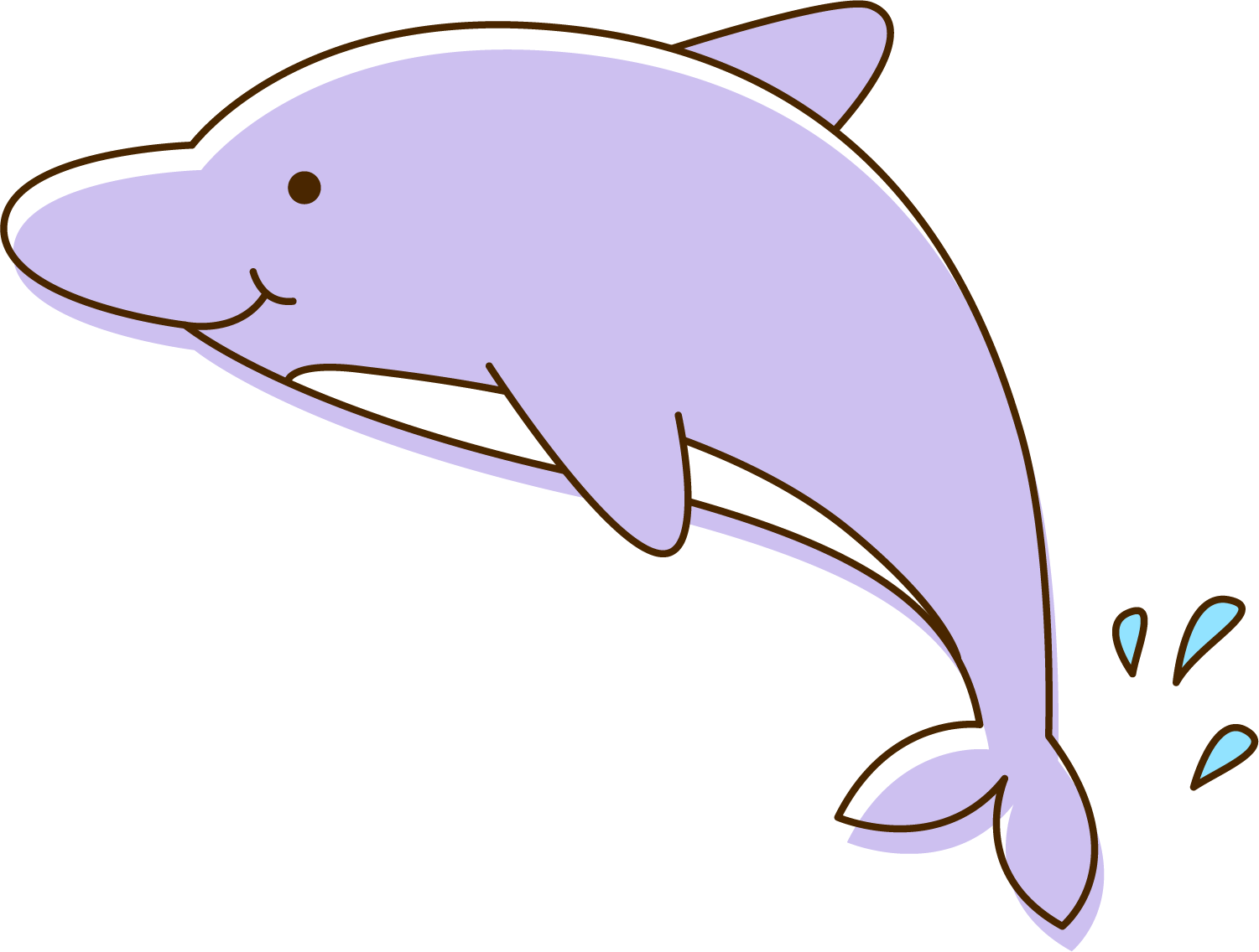 Common Bottlenose Dolphin Tucuxi Porpoise Clip Art - Cartoon Purple Dolphin (1501x1136)