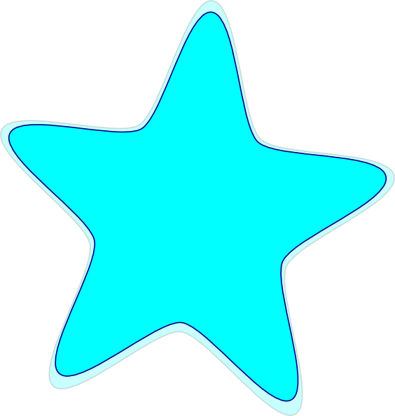 Light Blue Star Clip Art Download - Neon Clip Art (564x594)