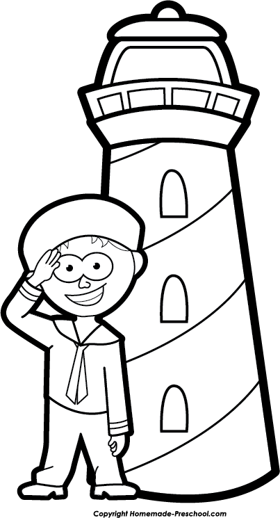 Click To Save Image - Sailor Clipart Black And White (403x745)
