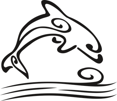 Delfin, Jump, The Waves, Water, Tattoo - Pixabay (392x340)