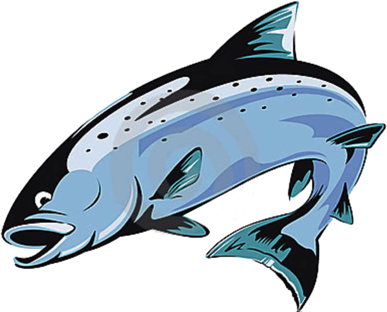 Adams Fish Market - Jumping Salmon Clip Art (781x628)