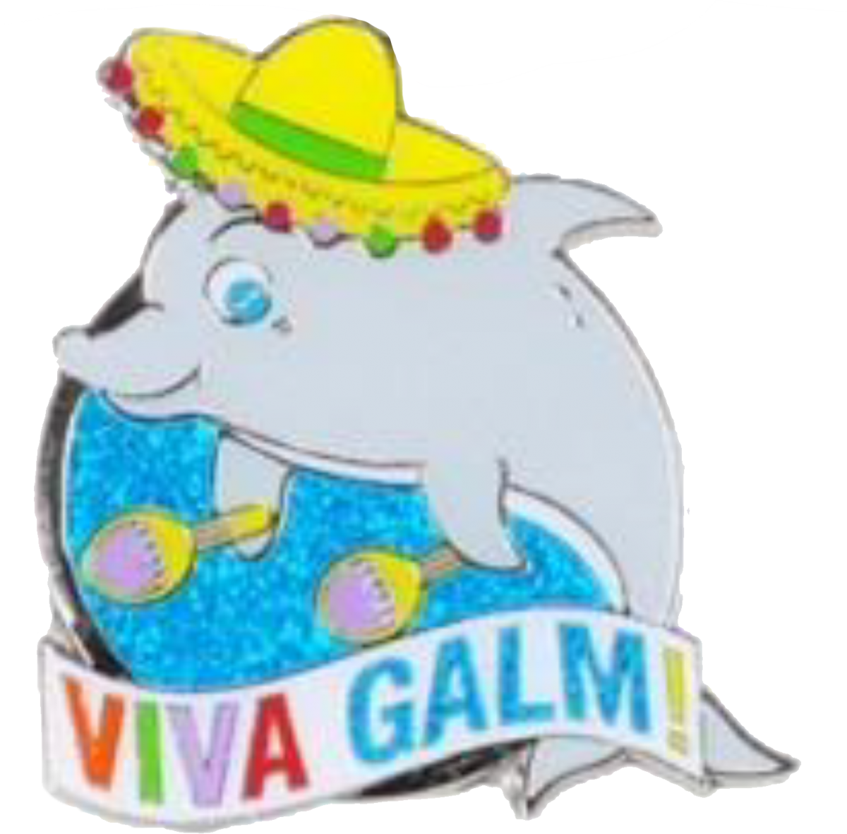 Galm Es Fiesta Medal With Dolphin Mascot In Sombrero - Medal (1200x1182)