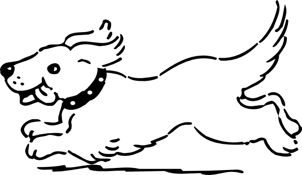 Dog Running Clipart 4 - Dog Running Clipart 4 (600x349)