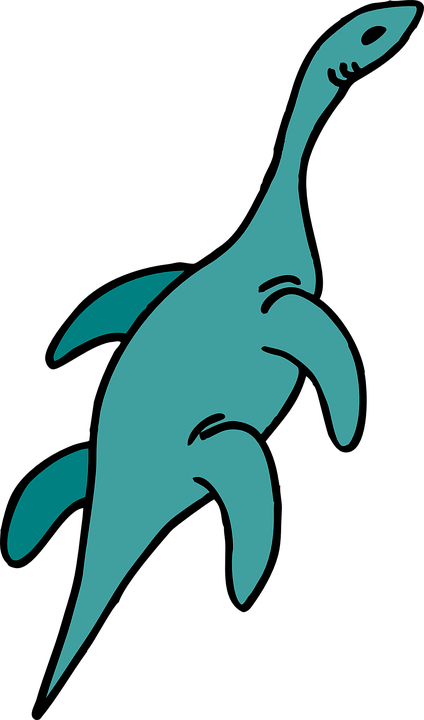 Fins Swimming, Art, Dinosaur, Ancient, Aquatic, Fins - Swimming Dinosaur Clip Art (424x720)