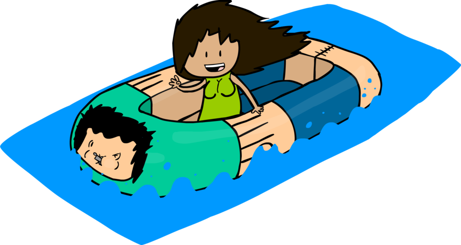 River Rafting By Azkwerp - Cartoon (900x478)