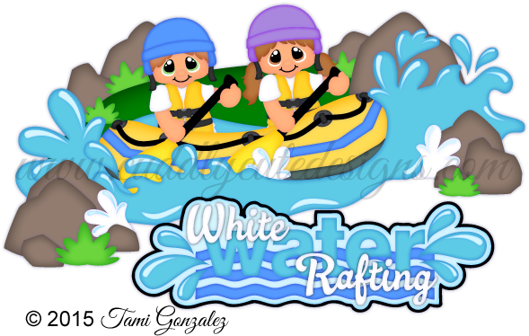 White Water Rafting - Cartoon (600x600)