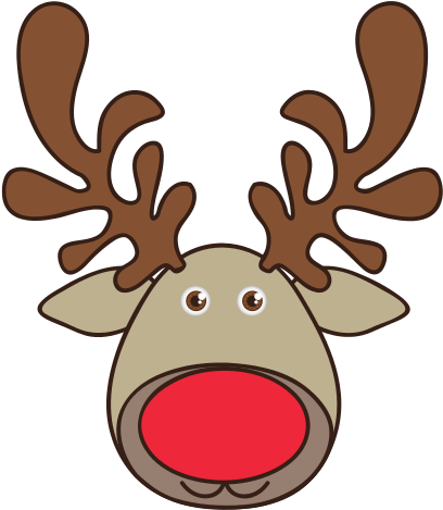 Colorful Cartoon Funny Face Reindeer Animal - Rodolfo El Reno Vector (550x550)