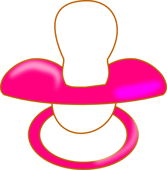 Pacifier Baby Pink Clip Art - Cartoon Pink Baby Dummy (588x596)