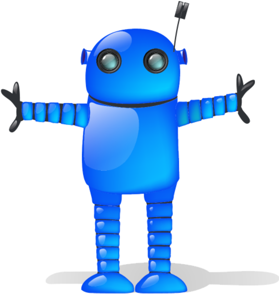 Blue Robot Sh - Cartoon Blue Robot (600x600)