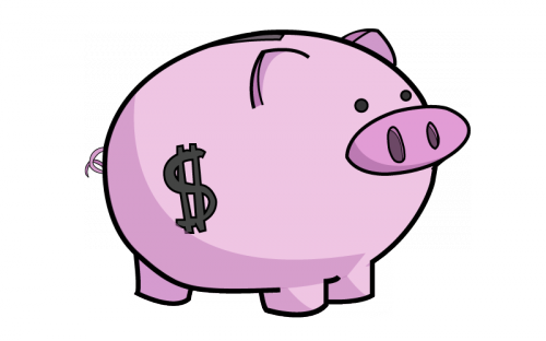 Cute Piggy Bank Clipart - Clip Art (500x312)