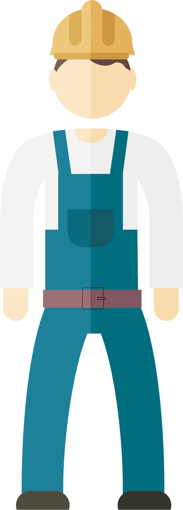 Laborer Construction Worker Illustration - Laborer Construction Worker Illustration (583x1625)