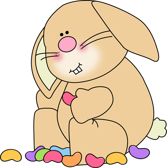 Bunny Eating Jelly Beans - Easter Bunny Jelly Beans (550x554)