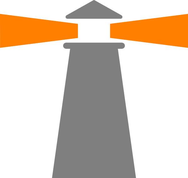 Lighthouse Grey-orange Clip Art At Clker - Public Security (600x569)