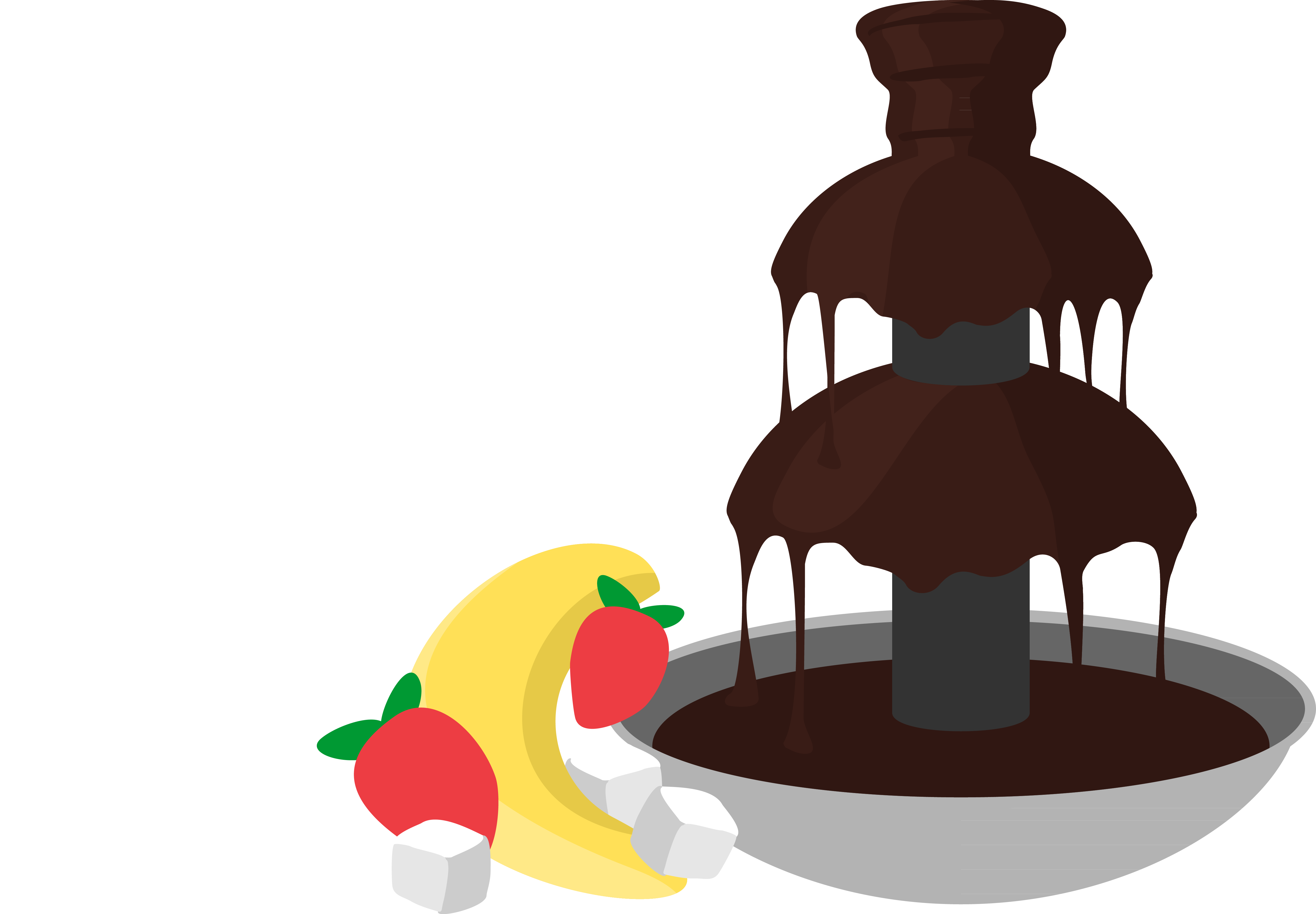 Fondue Chocolate Fountain Dipping Sauce - Fruit Font Chocolate (5263x3657)