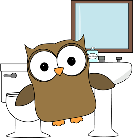Owl Bathroom Monitor Clip Art Owl Bathroom Monitor - Owl Clip Art Bathroom (433x450)