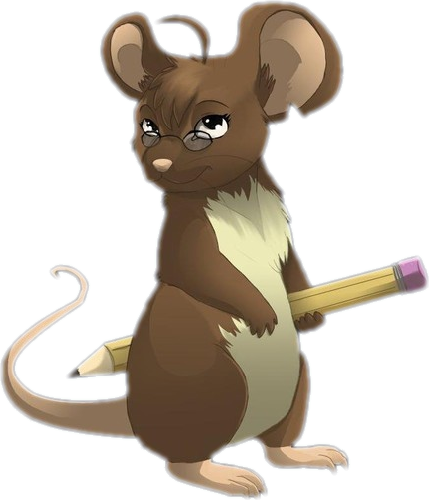 Brown Mouse With Pencil Cartoon Clipart - Cartoon Mouse With Pencil (429x500)