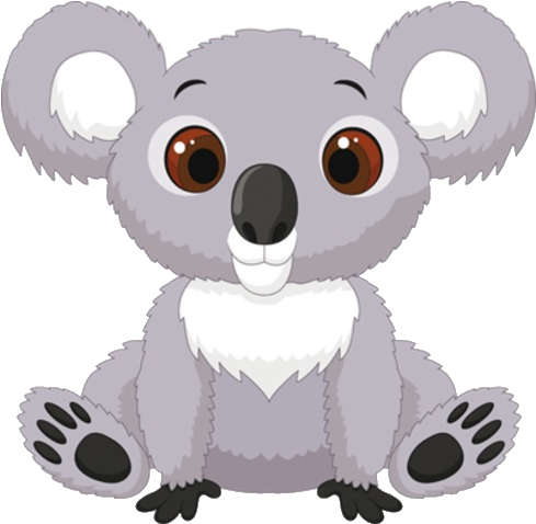 Cartoon Baby Koala Bear On A Transparent Background - Koala Cartoon Baby (500x500)